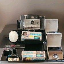 Macchina fotografica/lampadine/valigetta/obiettivi/lampadine flash vintage POLAROID fotografia da collezione 