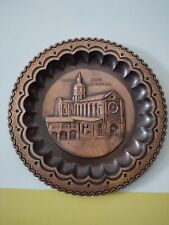 PIATTO IN RAME VINTAGE ABBAZIA DI FOSSANOVA A RILIEVO DECORATIVO