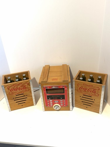 Coca cola cassa legno lettore - coca-cola,
