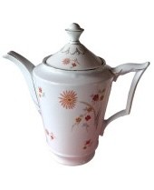 Bavaria Caffettiera Porcellana Bianca Arancio Vintage