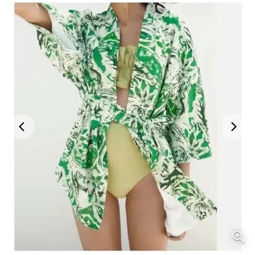 Zara linen blend printed - linen,