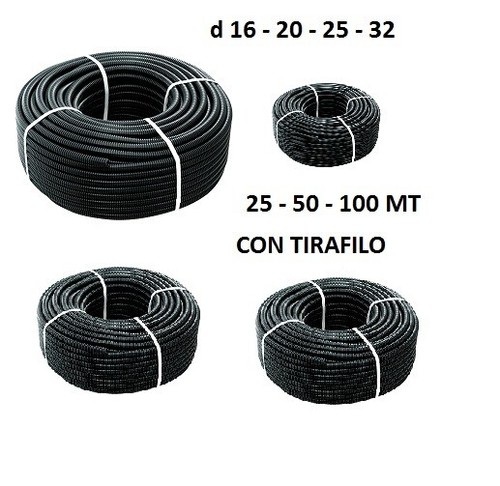 Tubo corrugato nero con - corrugato,