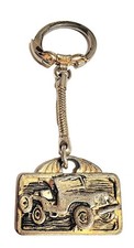 Portachiavi Jeep Willys vintage anni 50 metallo appannato scolpito 4x4 HTF RARO DIFETTO