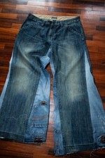 KARL KANI Jeans Denim Straight Ricamato y2k Streetwear Rap Hip Hop W30 L30
