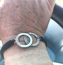 BRACCIALE FAMILY DOPPIO CERCHIO PERSONALIZZABILE ARGENTO 925 CON NOMI UOMO DONNA
