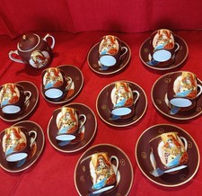 Stupendo servizio da Caffè in porcellana decoro oro Satsuma Giappone Sec. XIX