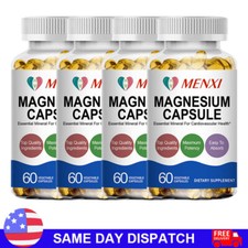 Glicinato di Magnesio 60 Capsule Alto Assorbimento,Chelato 500mg per Porzione