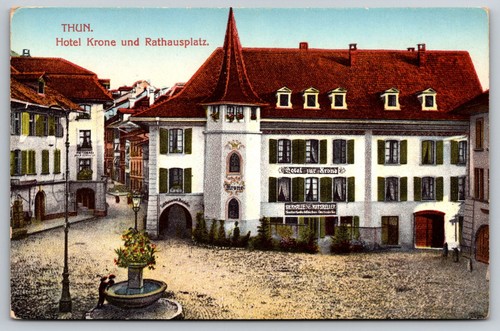 Cartolina thun hotel krone - hotel,