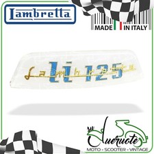 TARGHETTA POSTERIORE SELLA SCRITTA FREGIO STEMMA PER LAMBRETTA LI 125 1962-1966