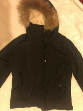 Giacca Giaccone corto imbottito Invernale con cappuccio di vera pelliccia
