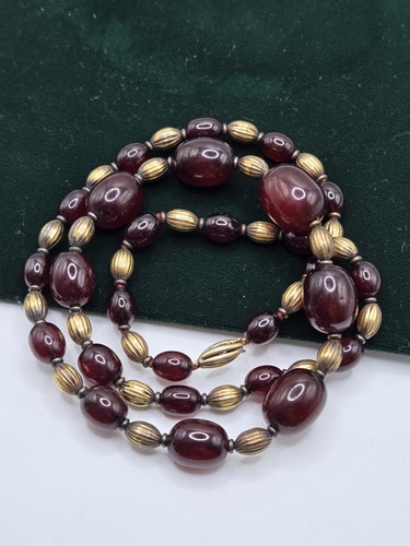 Collana vintage ciliegia ambra - collana,