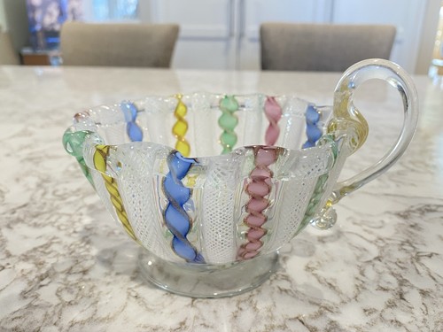 Tazza manico piedi vetro