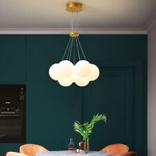 Lampadario a Sospensione con 7 Sfere Opache Attacco G9 Design Moderno Dorato