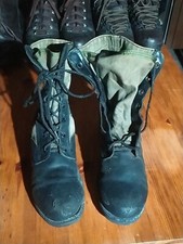 Combat Boots Vintage'70s Distressed Black and Nylon Jump-Usati sul Campo-Wietnam