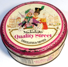MACKINTOSH'S QUALITY STREET -VECCHIA SCATOLA DI LATTA-VINTAGE-D'EPOCA-USATA
