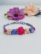 Bracciale Morellato Lilla Con Drop Silicone Teddy Rosa Magenta&Fiore