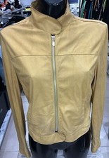 MILU' giacca in pelle/renna usato donna woman giallo paglia Tg 44 LLD03