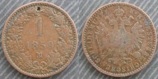 AUSTRIA  # 1 kreuzer 1859 " M