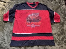 Camicia Vintage Detroit Red Wings Uomo XL City Skyline 2002 Stanley Cup NHL Hockey