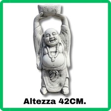 Statua da giardino per esterno scultura monaco Buddha in cemento marmo H.42CM