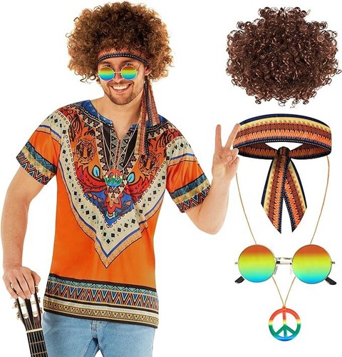 Costume hippie uomo anni - , +