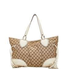 Borsa a tracolla Gucci Gg in tela beige pelle bianca vintage autentica