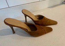 Scarpe VINTAGE PATRIZIA RIGOTTI scamosciate marroni tacco a mulo 7,5