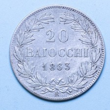 PIO IX 20 BAIOCCHI 1863 ANNO