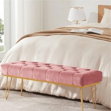 Panchina in Tessuto Chester 114x37 H45 cm Ingresso Camera da Letto Soggiorno Ros