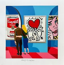 UGO NESPOLO 50x50 serigrafia su carta " Where are you Keith? " museo pop