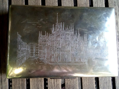 Argento scatola porta - porta, sigari