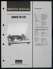 Manuale di servizio/schema/elenco ricambi giradischi originale SANSUI SR-333 o153