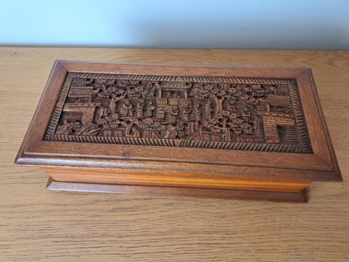 Cina scatola legno - scatola,, scolpito