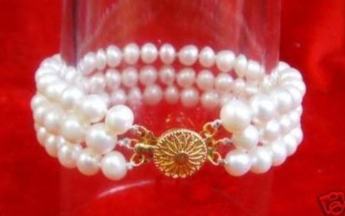 Bracciale moda file perle - bracciale,