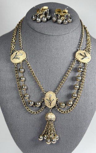 Set orecchini vintage tono oro