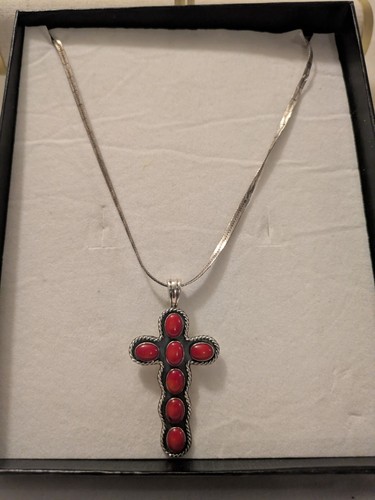Croce argento con cabochon - argento,