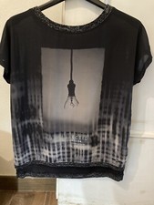 Maglia t-shirt Only taglia S nera e argento semi trasparente, come nuova!