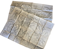 Coppia di antiche mappe francesi epoca prima guerra mondiale 1901-1920 - SPEDIZIONE GRATUITA!