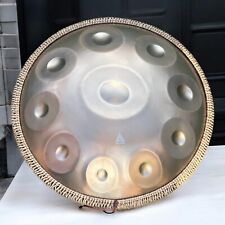 Tetra Handpan Tamburo D Curdo ORO 10 Note 440Hz 22' Acciaio Inox Regalo Principianti