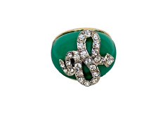 ANELLO REGOLABILE KENNETH JAY LANE KJL SERPENTE CRISTALLO VERDE NUOVO RARO