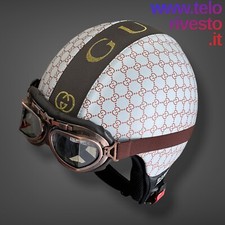 Casco Vintage Personalizzato borsa Gucci NO OCCHIALI  in pelle s,m,l,xl