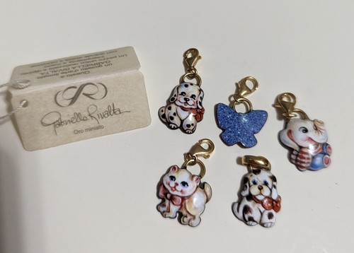 Charm argento oro smalto - e,