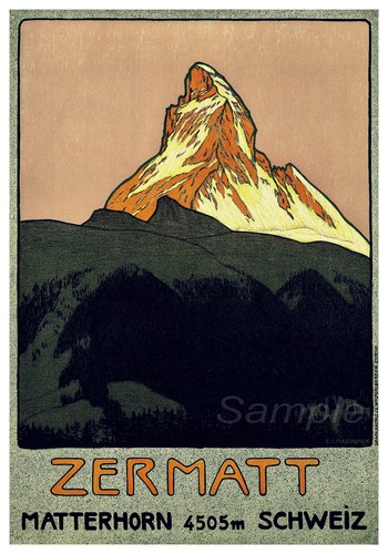 Stampa poster vintage - vintage, zermatt