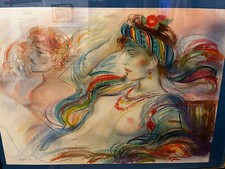 Jovan Vulic (1951) Ritratto di ragazza,tecnica mista su carta, cm 50x70, firmato