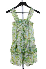 Abito Mayoral bambina stampa floreale scollo quadrato senza maniche a strati verde taglia 8