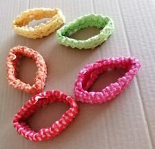 5 pz Elastico per Capelli, fermacoda Stoffa Tessuto Colori Vari 8 Cm  E212