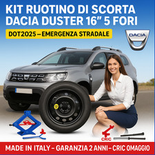? Kit Ruotino di Scorta Dacia Duster 16” 5 Fori Cric Omaggio DOT2025 – ?