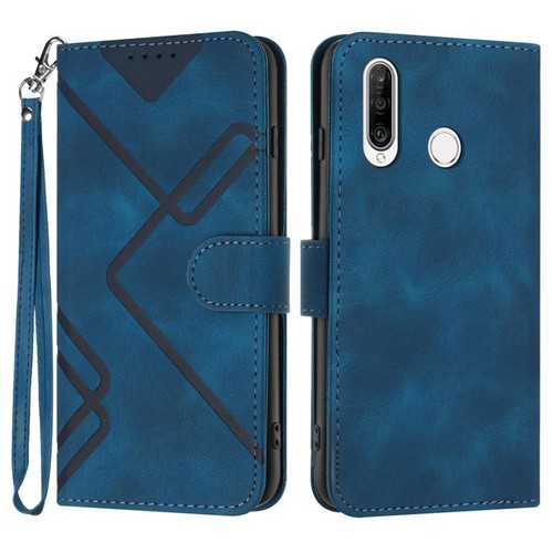 Custodia similpelle rigata blu - similpelle,