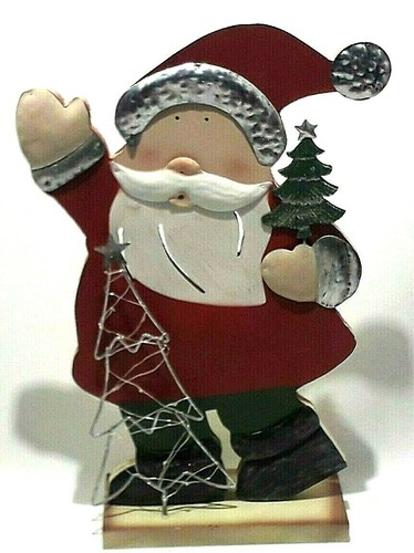 Babbo natale legno luminoso - babbo,