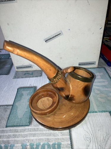 Posacenere scultura pipe legno